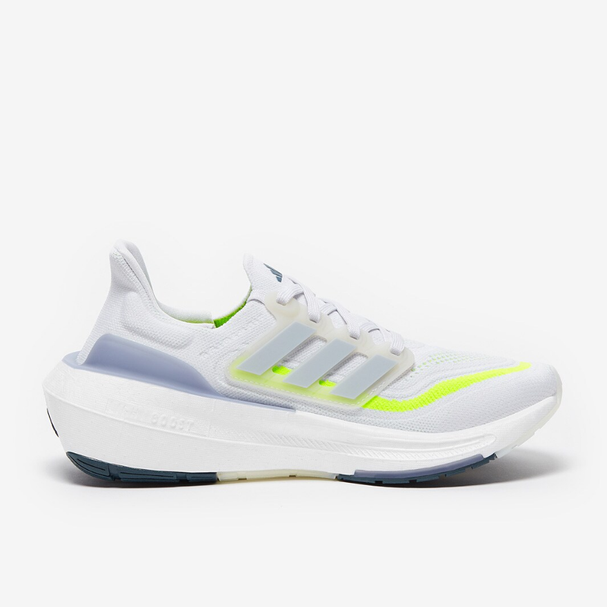 adidas Womens UltraBoost LightFtwr White/Wonder Blue/Lucid Lemon