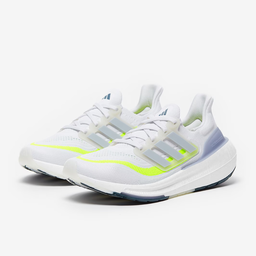 adidas Womens UltraBoost LightFtwr White/Wonder Blue/Lucid Lemon