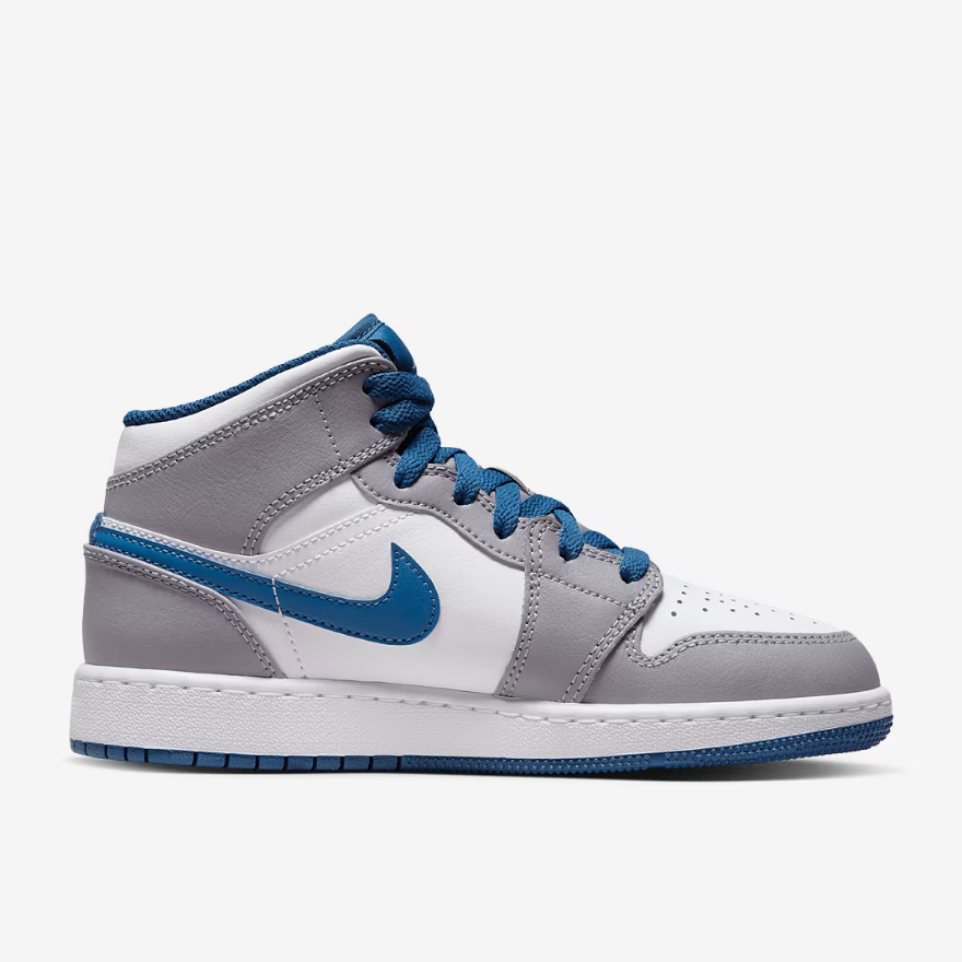 Air Jordan 1 Mid Older Kids (GS)Cement Grey/White/True Blue