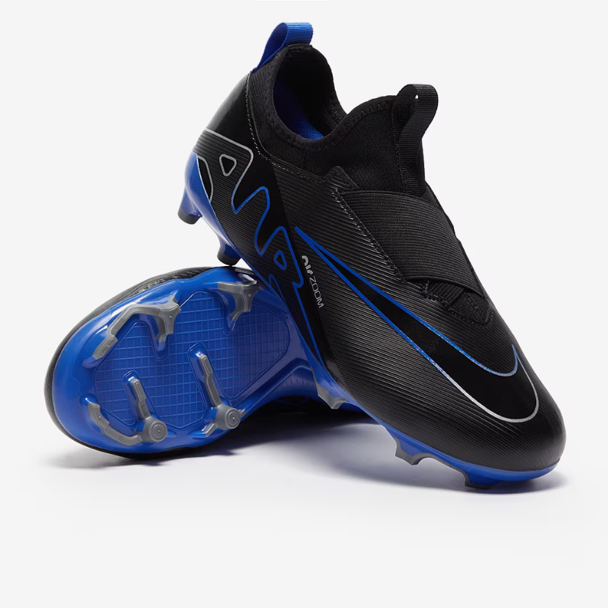 Nike Kids Air Zoom Mercurial Vapor XV Academy MGBlack/Chrome/Hyper Royal