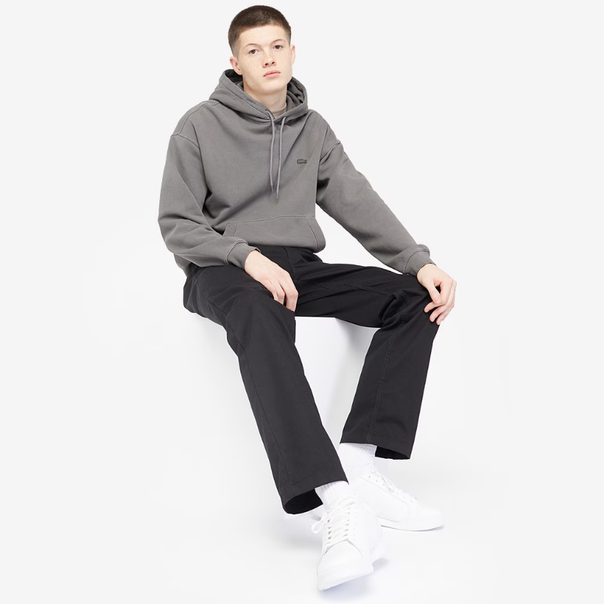 Lacoste Loose Fit Cotton HoodieEco Iron Gate
