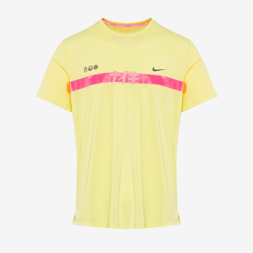 Nike Dri-FIT Miler UV T-ShirtLuminous Green/Hyper Pink/Medium Ash