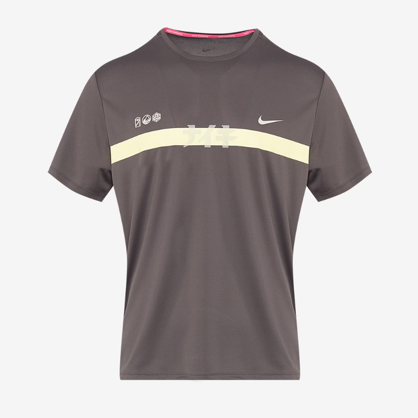 Nike Dri-FIT UV Miler T-ShirtMedium Ash/Luminous Green/Light Bone