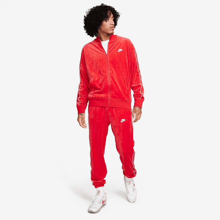 Nike Sportswear Club Velour JacketUniversity Red/White