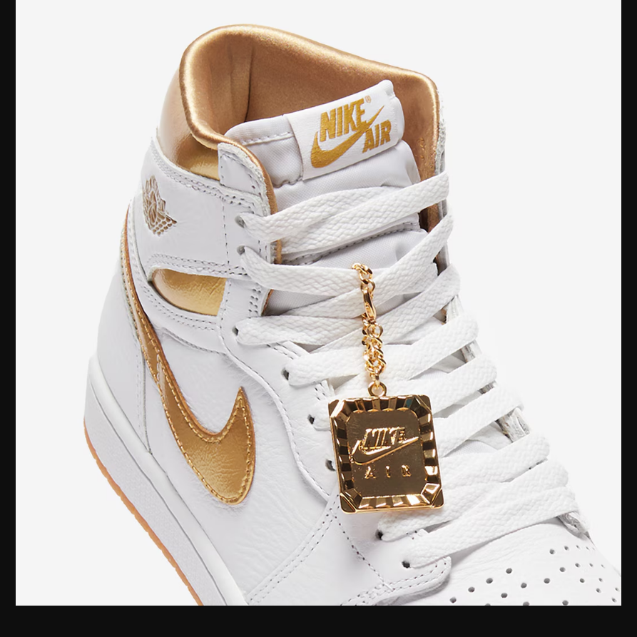 Womens Air Jordan 1 Retro High OGWhite/Metallic Gold/Gum Light Brown