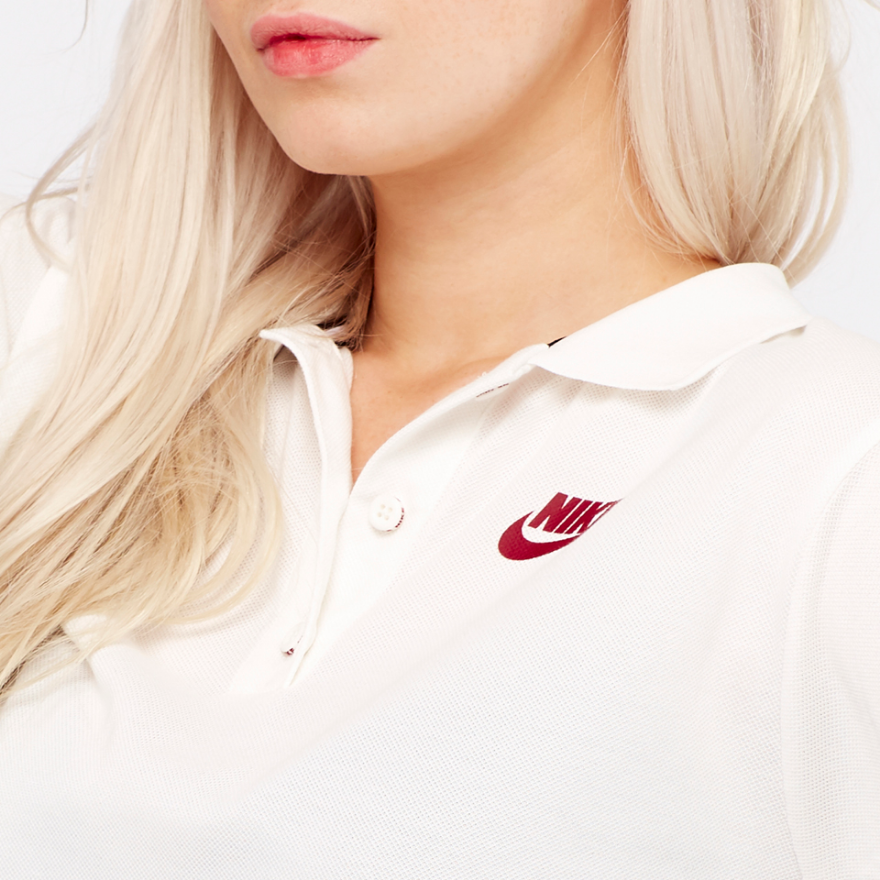 Nike Womens Sportswear Polo Crop Tee - Sail