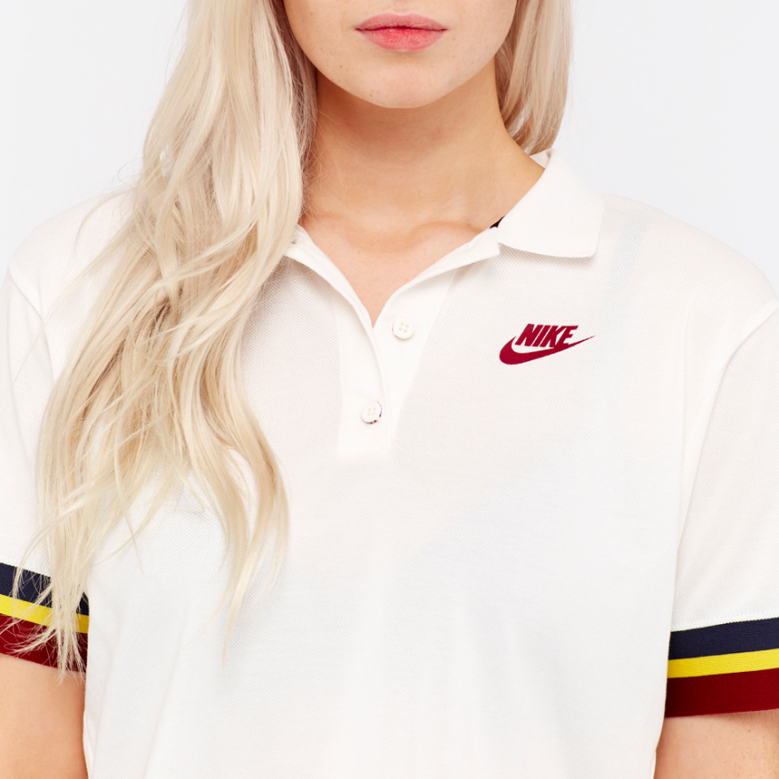 Nike Womens Sportswear Polo Crop Tee - Sail