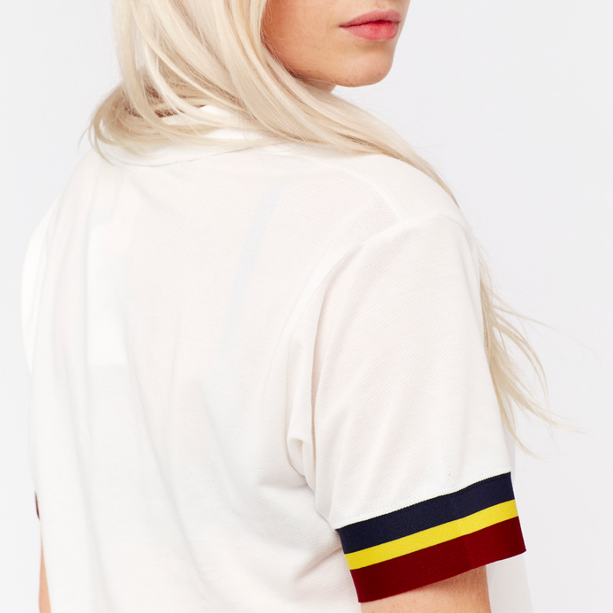 Nike Womens Sportswear Polo Crop Tee - Sail