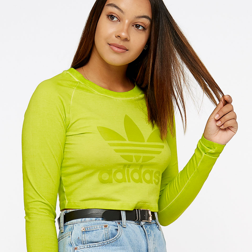 adidas Originals Womens Crop Longsleeve -Semi Solar Yellow