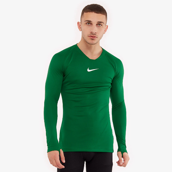 Nike Dri-FIT Park 1st Layer LS Jersey - Pine Green/White