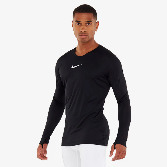 Nike Dri-FIT Park 1st Layer LS Jersey - Black/White