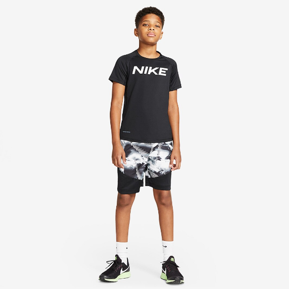 Nike Boys Pro Short Sleeve Top - Black/White