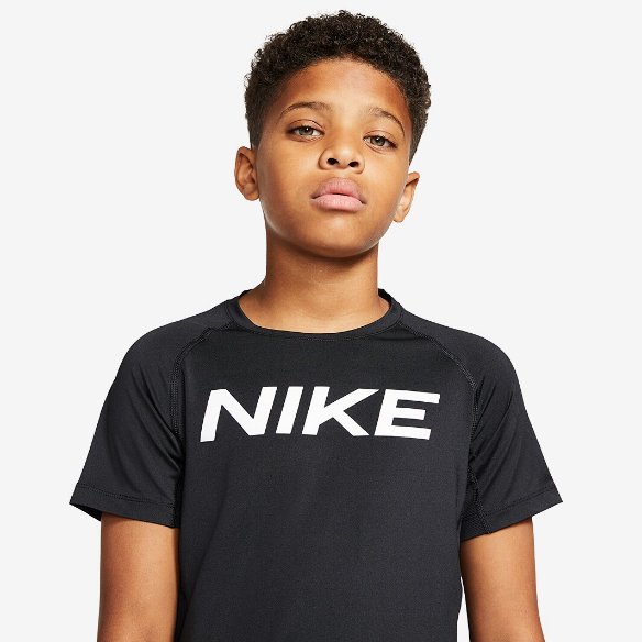 Nike Boys Pro Short Sleeve Top - Black/White
