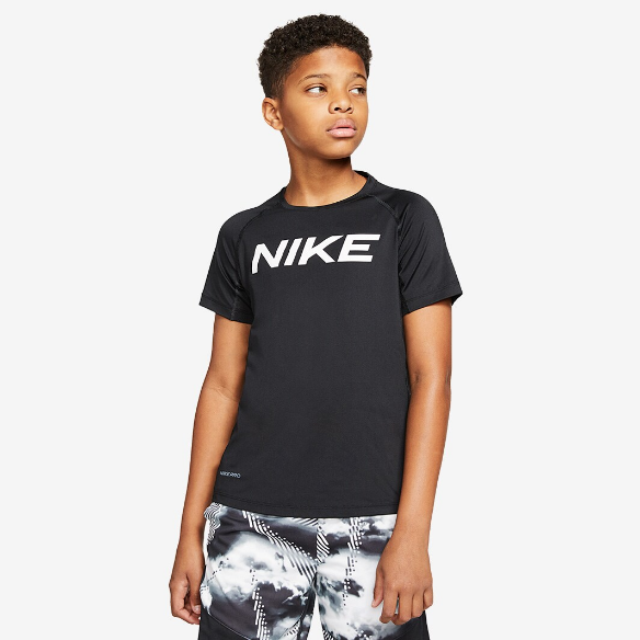 Nike Boys Pro Short Sleeve Top - Black/White