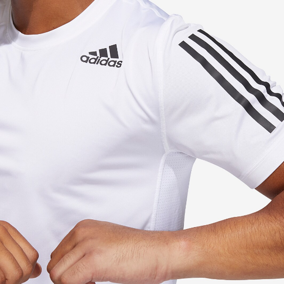 adidas Techfit Fitted Short Sleeve 3Stripes Top