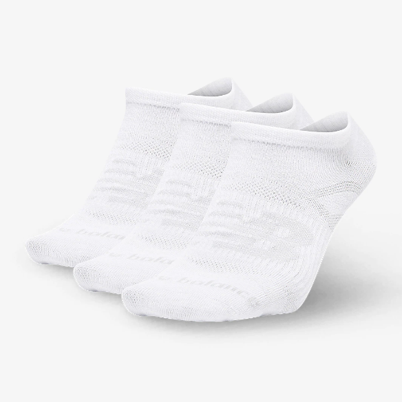 New Balance Flat Knit No Show 3 Pack - White