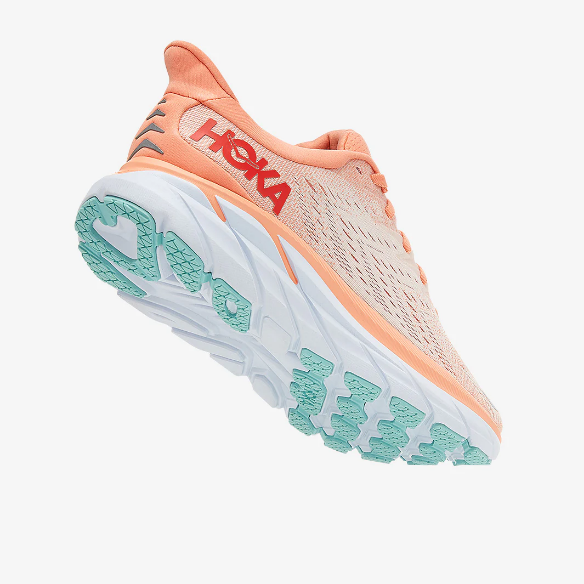 Hoka Womens Clifton 8 - Cantaloupe/Silver Peony