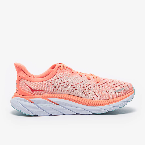 Hoka Womens Clifton 8 - Cantaloupe/Silver Peony