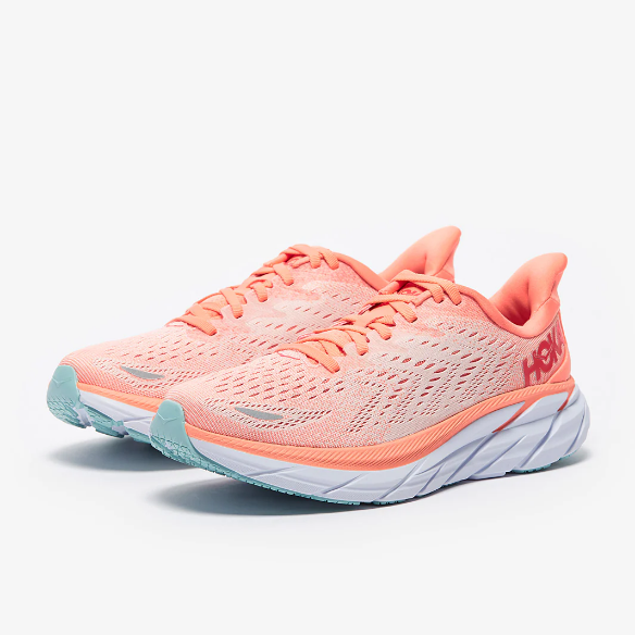 Hoka Womens Clifton 8 - Cantaloupe/Silver Peony