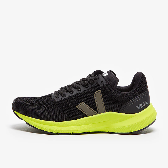 VEJA Womens Marlin LT - Black/Kaki/Jaune-Fluo