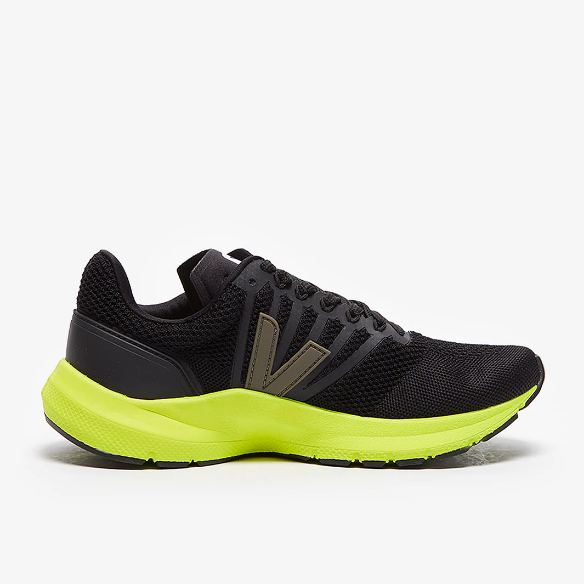 VEJA Womens Marlin LT - Black/Kaki/Jaune-Fluo