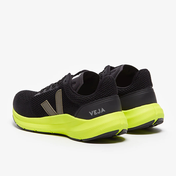 VEJA Womens Marlin LT - Black/Kaki/Jaune-Fluo