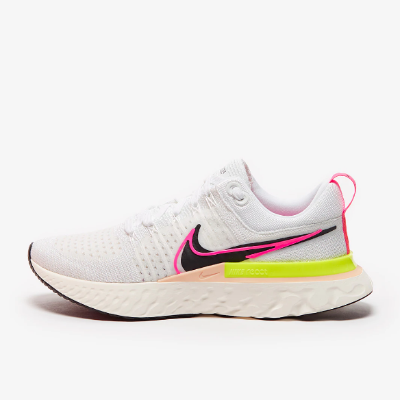 Nike React Infinity Run Flyknit 2 - White/Black-Sail-Pink Blast