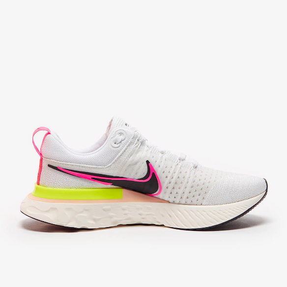 Nike React Infinity Run Flyknit 2 - White/Black-Sail-Pink Blast