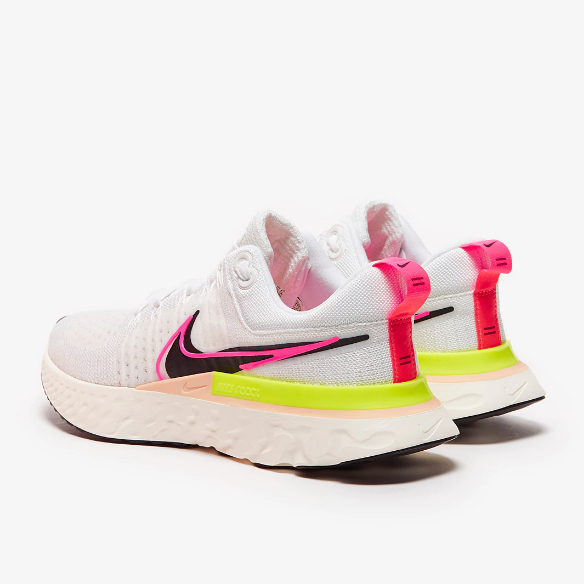 Nike React Infinity Run Flyknit 2 - White/Black-Sail-Pink Blast