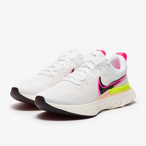 Nike React Infinity Run Flyknit 2 - White/Black-Sail-Pink Blast