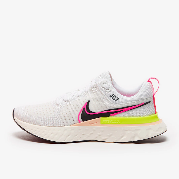 Nike React Infinity Run Flyknit 2 - White/Black-Sail-Pink Blast