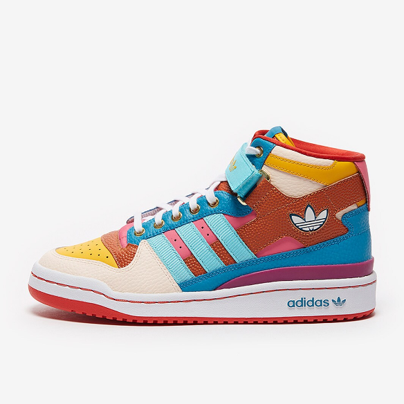 adidas Originals Womens Forum Mid - Team College Gold/Pulse Aqua/Pink Tint