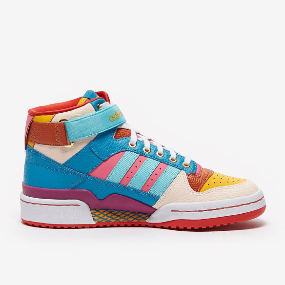 adidas Originals Womens Forum Mid - Team College Gold/Pulse Aqua/Pink Tint