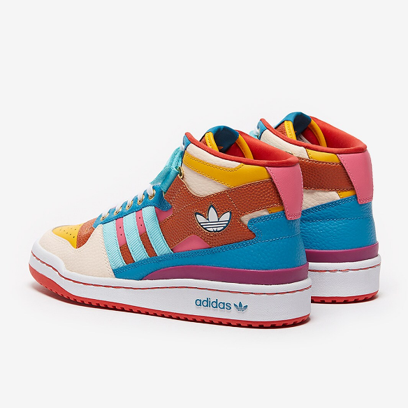 adidas Originals Womens Forum Mid - Team College Gold/Pulse Aqua/Pink Tint