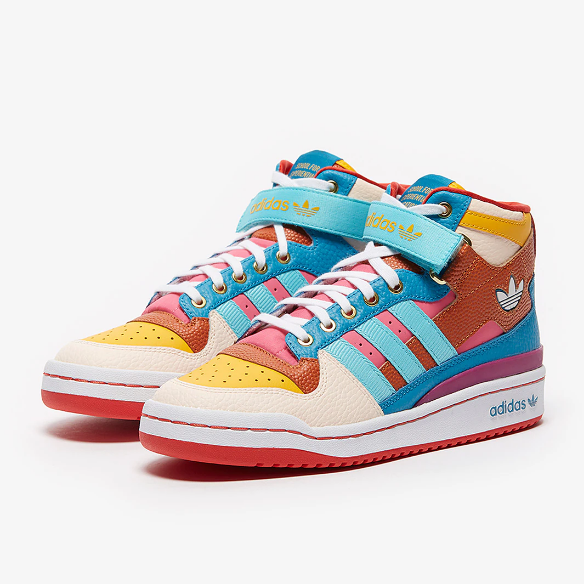 adidas Originals Womens Forum Mid - Team College Gold/Pulse Aqua/Pink Tint