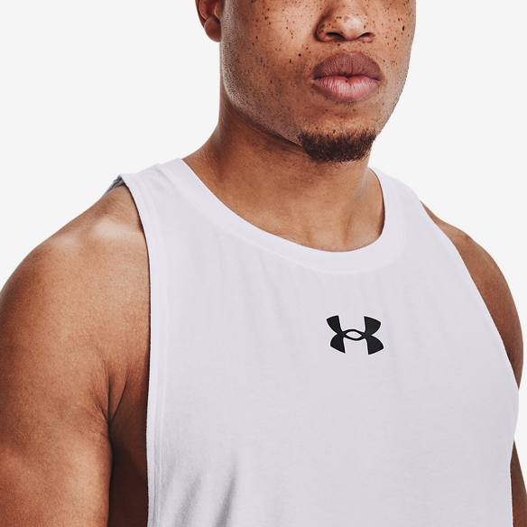 Under Armour Baseline Cotton TankWhite/Black