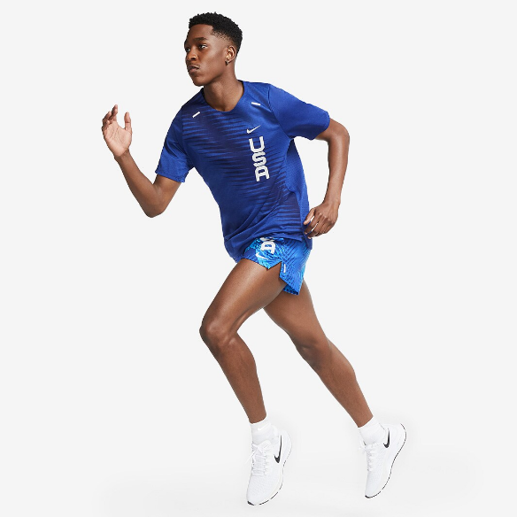 Nike USA Rise 365 Short Sleeve Top - Deep Royal Blue/Reflective Silv