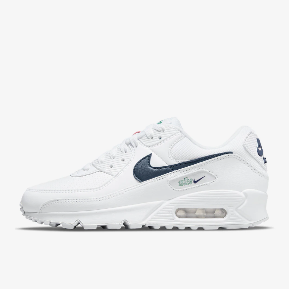 Nike Sportswear Womens Air Max 90 - White/Thunder Blue-Green Noise-Pollen