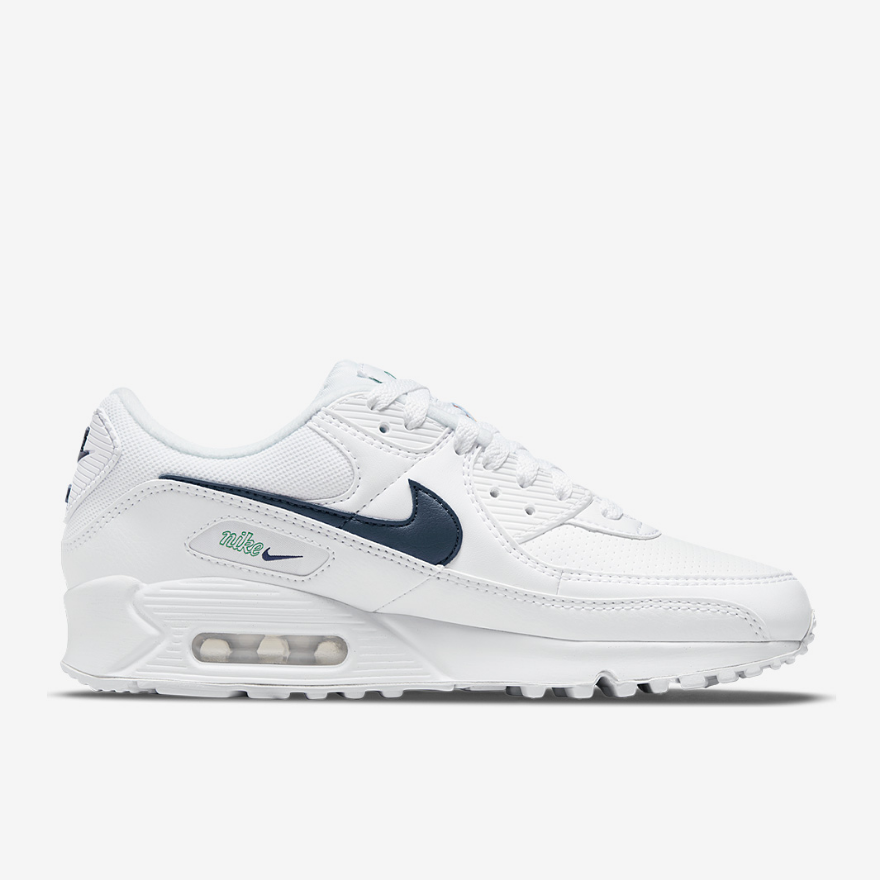 Nike Sportswear Womens Air Max 90 - White/Thunder Blue-Green Noise-Pollen