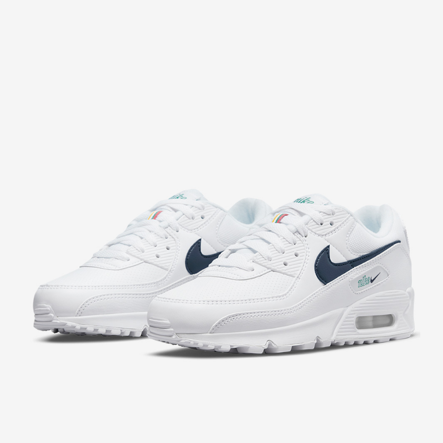 Nike Sportswear Womens Air Max 90 - White/Thunder Blue-Green Noise-Pollen