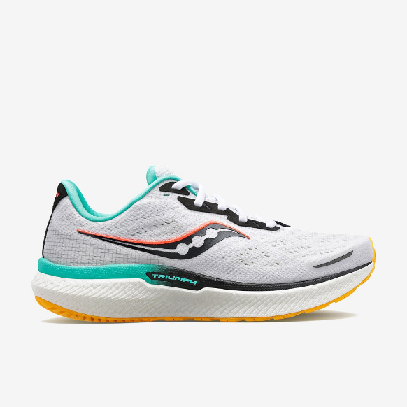 Saucony Womens Triumph 19 - White/Black/Vizi