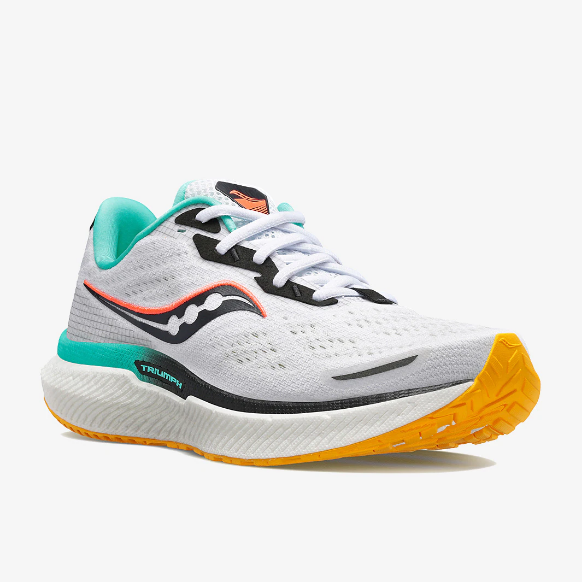 Saucony Womens Triumph 19 - White/Black/Vizi