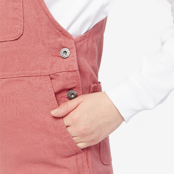 Dickies Womens Duck Canvas Short Bib - Stonewashed Withered Rose