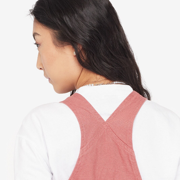 Dickies Womens Duck Canvas Short Bib - Stonewashed Withered Rose