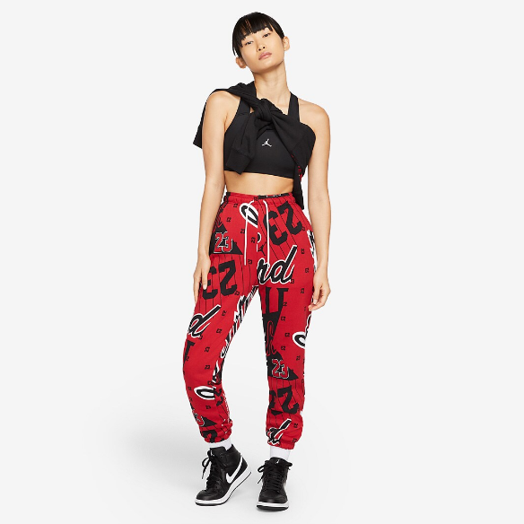 Jordan Womens Fleece Allover Printed Pants