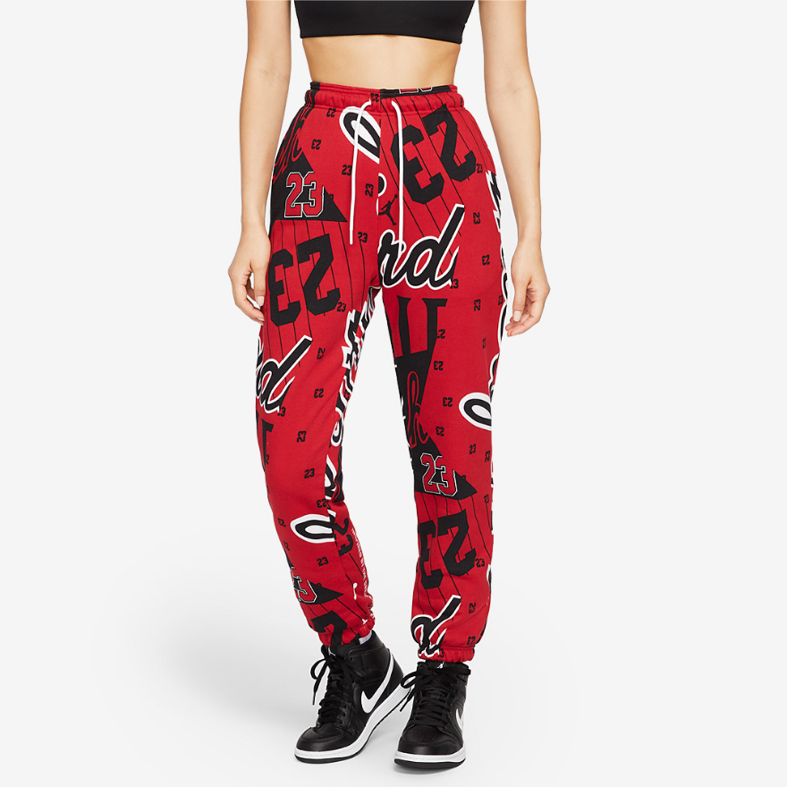 Jordan Womens Fleece Allover Printed Pants