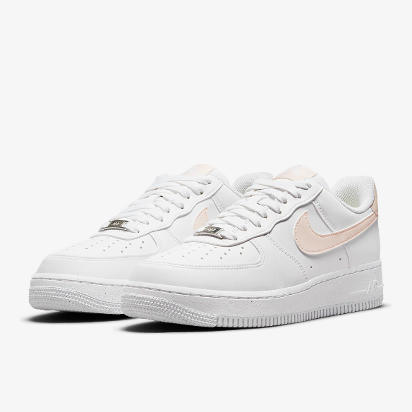 Nike Womens Air Force 1 07 Next Nature - White/Pale Coral-Black-Metallic Silver