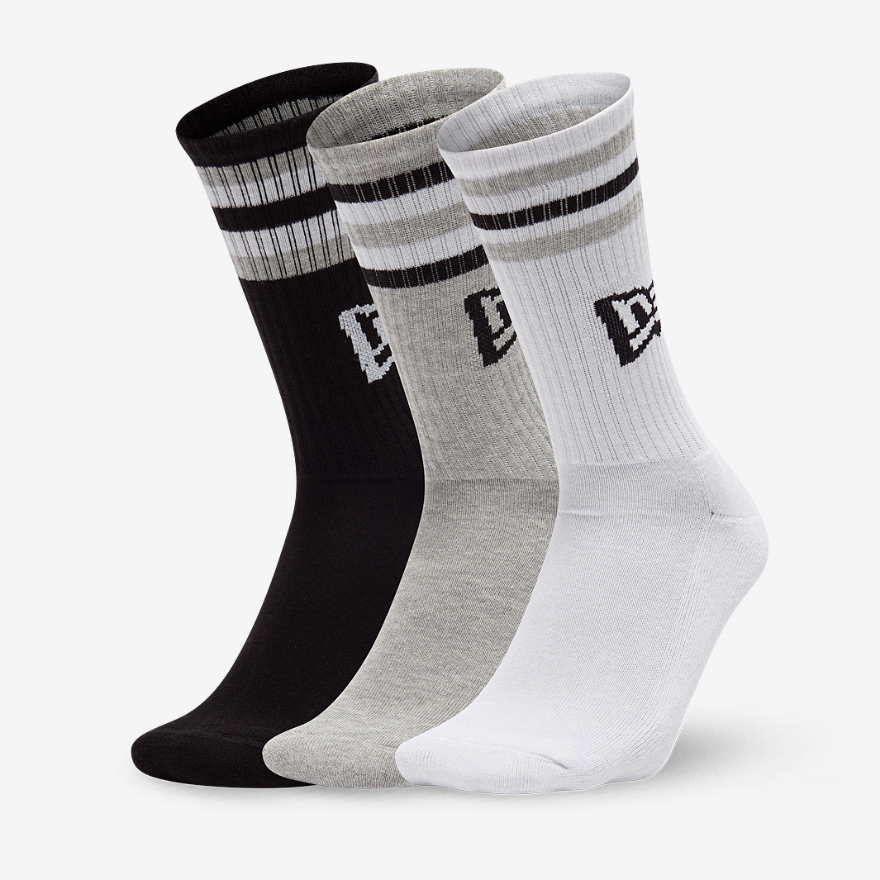 New Era Retro Stripe Crew Sock 3 Pack - Mixed