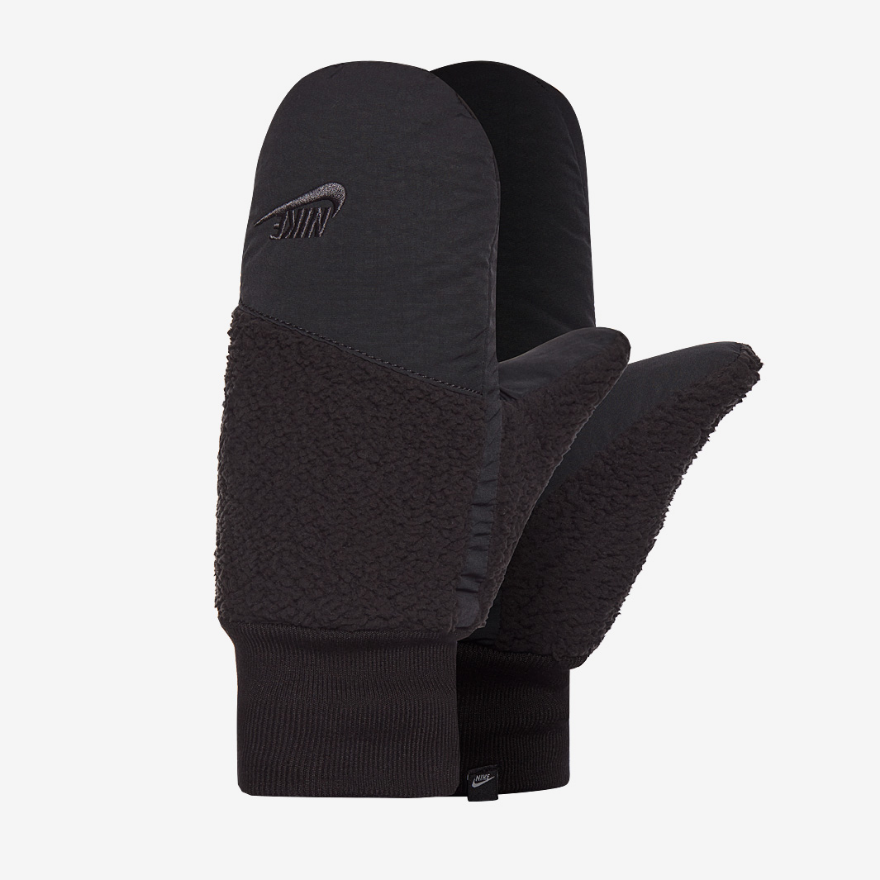 Nike Sportswear Womens Sherpa Mitten Gloves - Black/Black/Dark Smoke Grey/Dark Smoke Grey