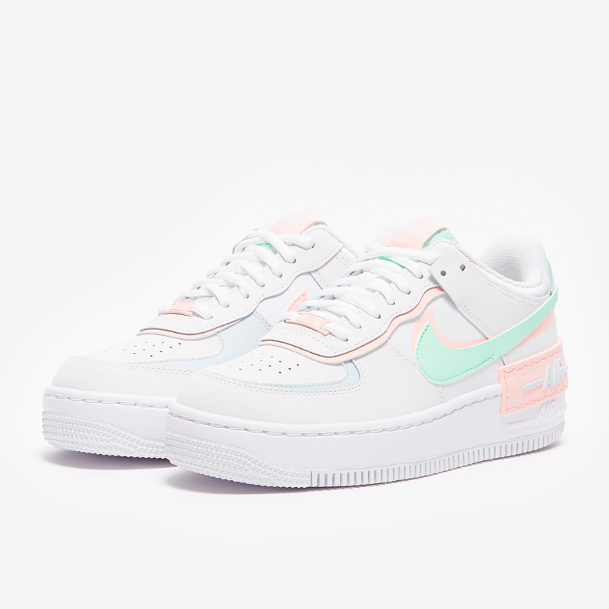 Nike Sportswear Womens Air Force 1 ShadowWhite/Atmosphere-Mint Foam-Football Grey